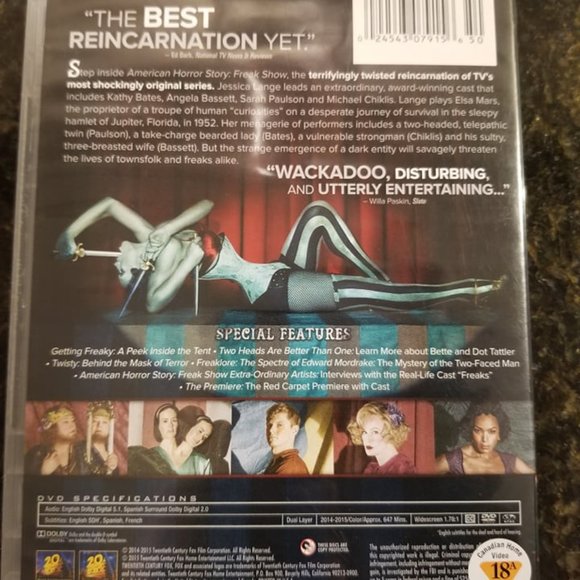 American Horror Story Freak Show The Complete Fourth Season DVD Set - Picture 2 of 2